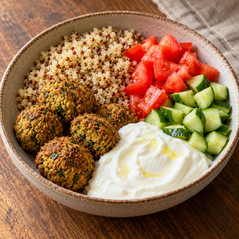 Fırın Falafel & Kinoa Yoğurtlu Bowl