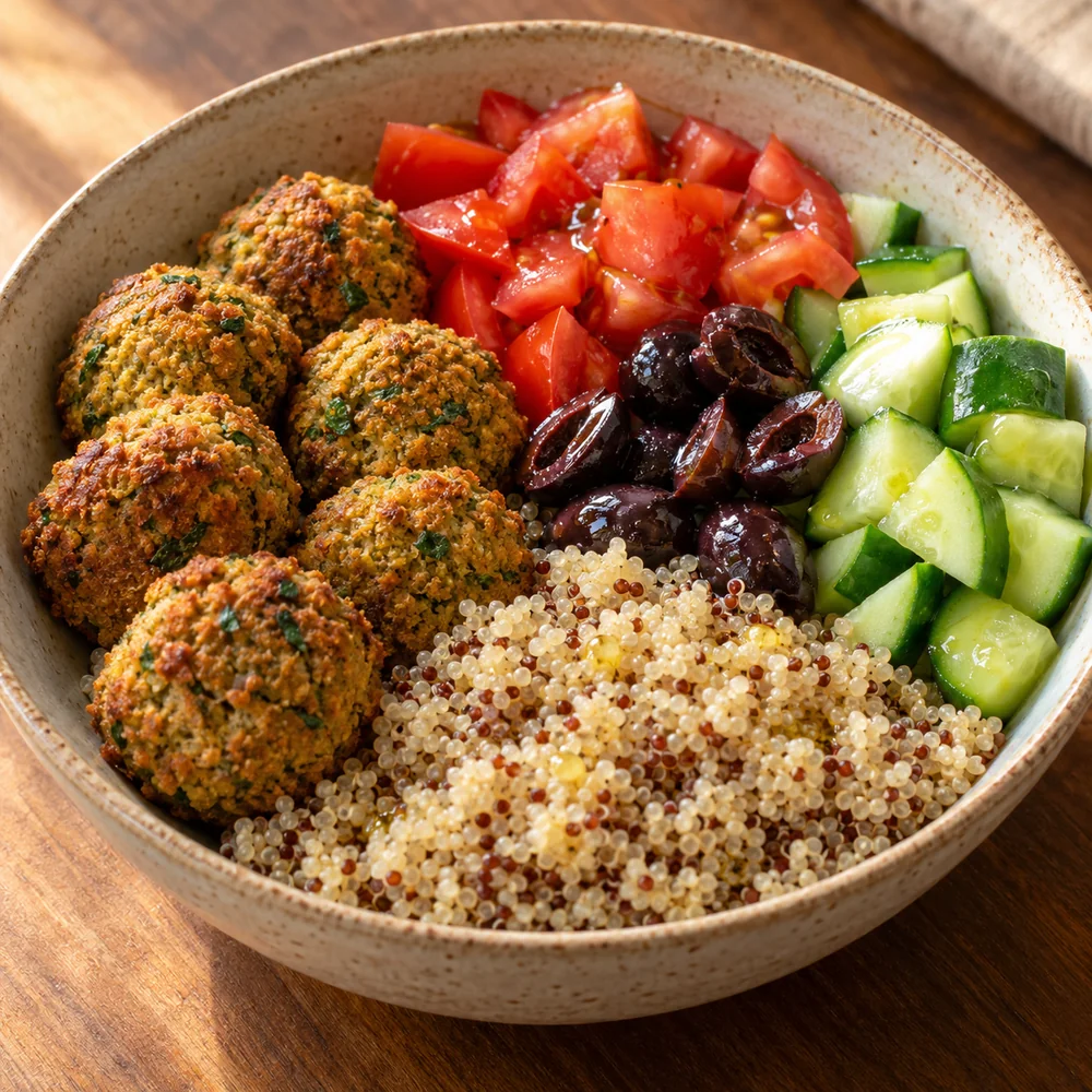 Fırın Falafel & Kinoa Zeytinli Bowl