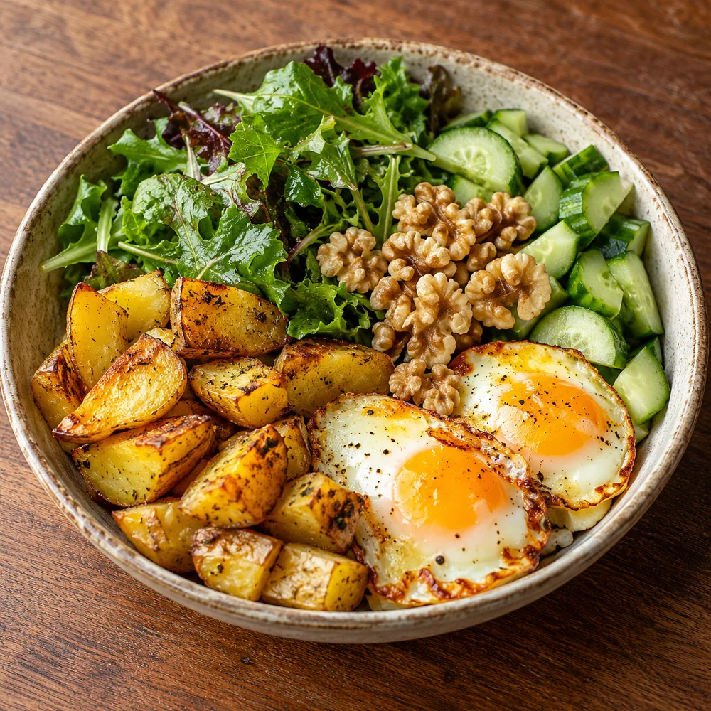 Fırın Yumurta & Patates Cevizli Bowl