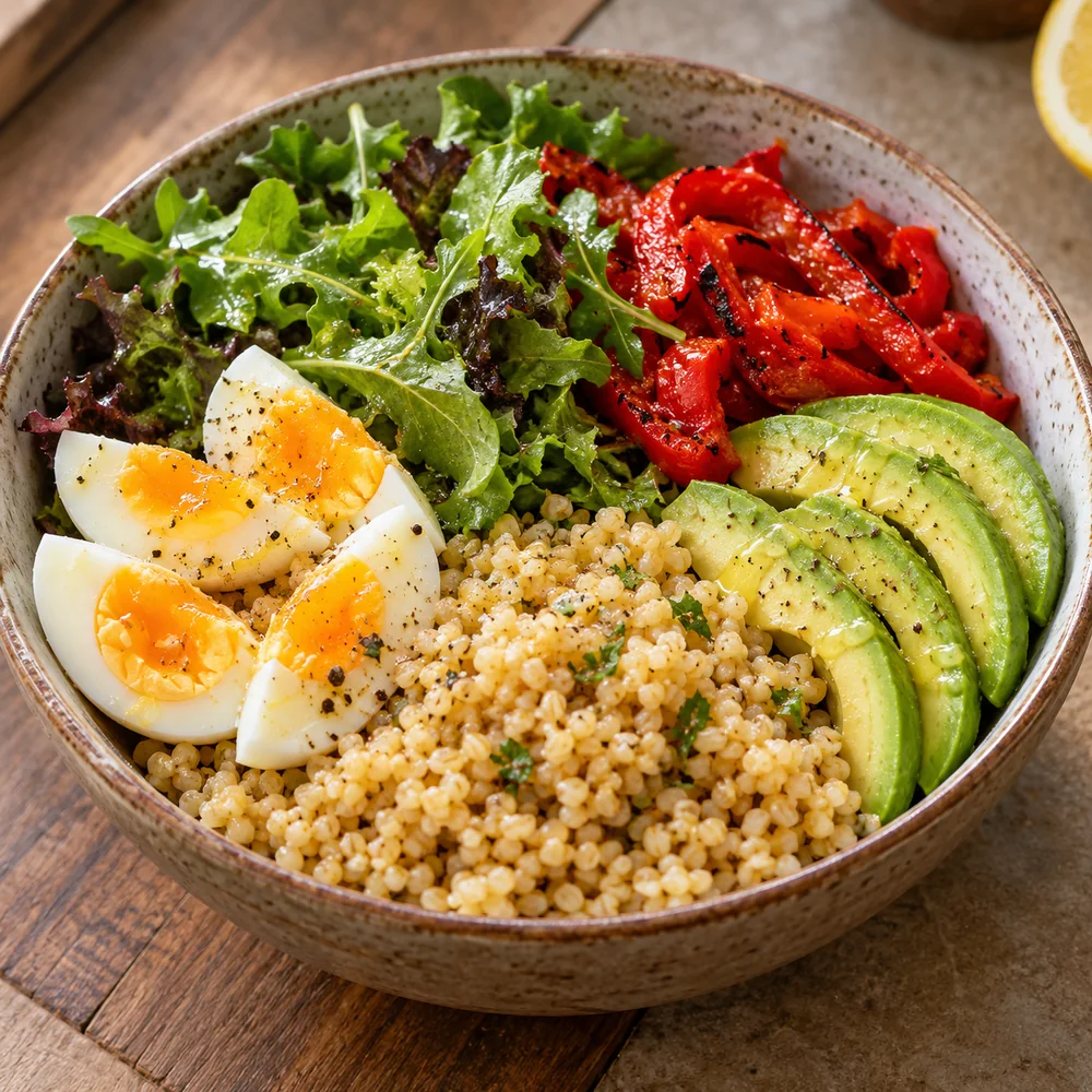 Haşlanmış Yumurta & Bulgur Avokadolu Bowl
