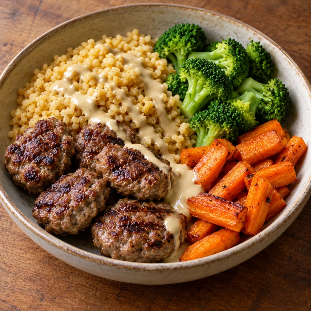 Izgara Köfte & Bulgur Tahini Soslu Bowl