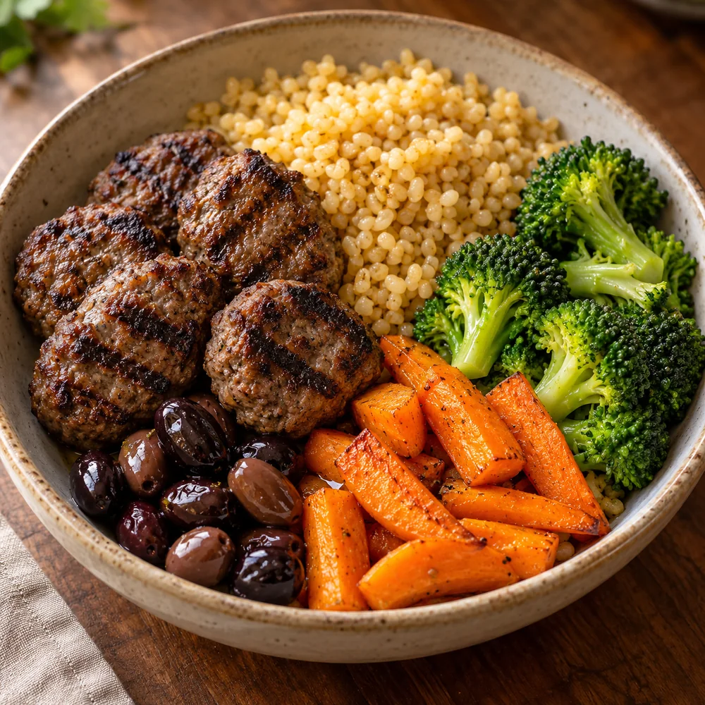 Izgara Köfte & Bulgur Zeytinli Bowl