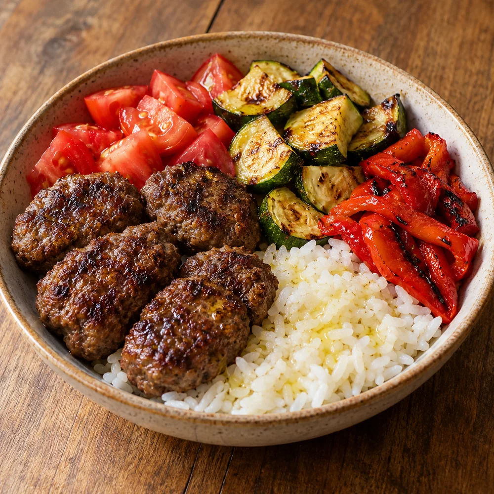 Köfte & Pirinç Köz Biberli Bowl