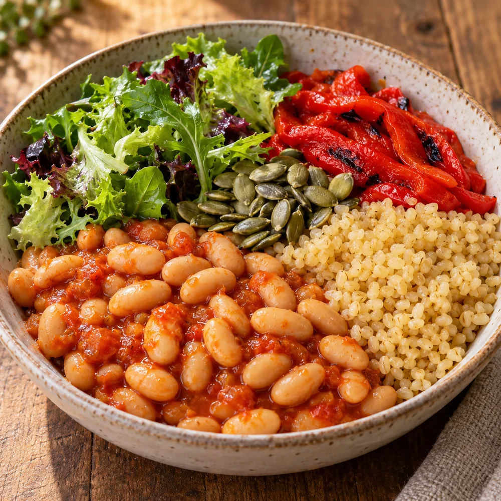 Kuru Fasulye & Bulgur Kabak Çekirdekli Bowl
