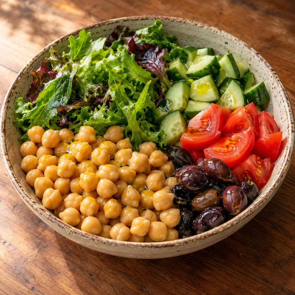 Nohut & Kahvaltılık Yeşillik Zeytinli Bowl