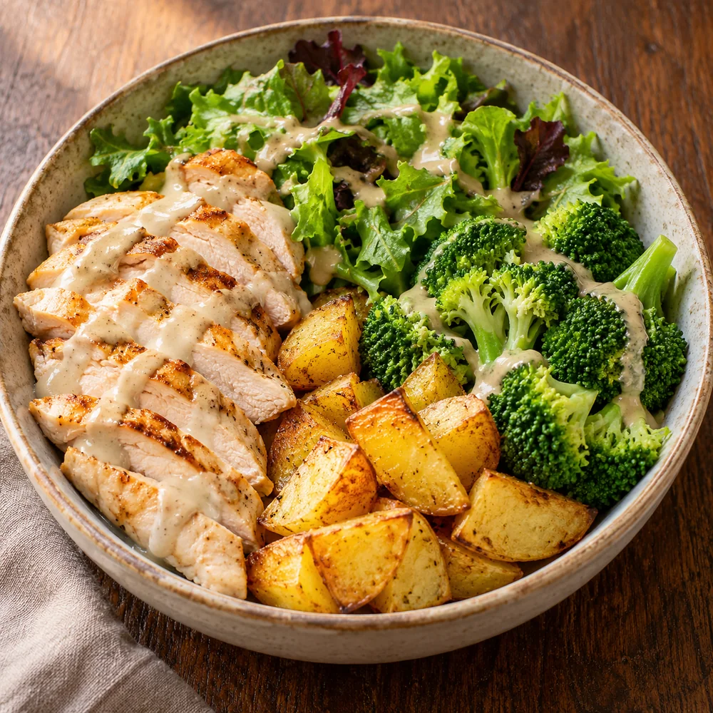 Tavuk & Brokoli Tahini Soslu Bowl