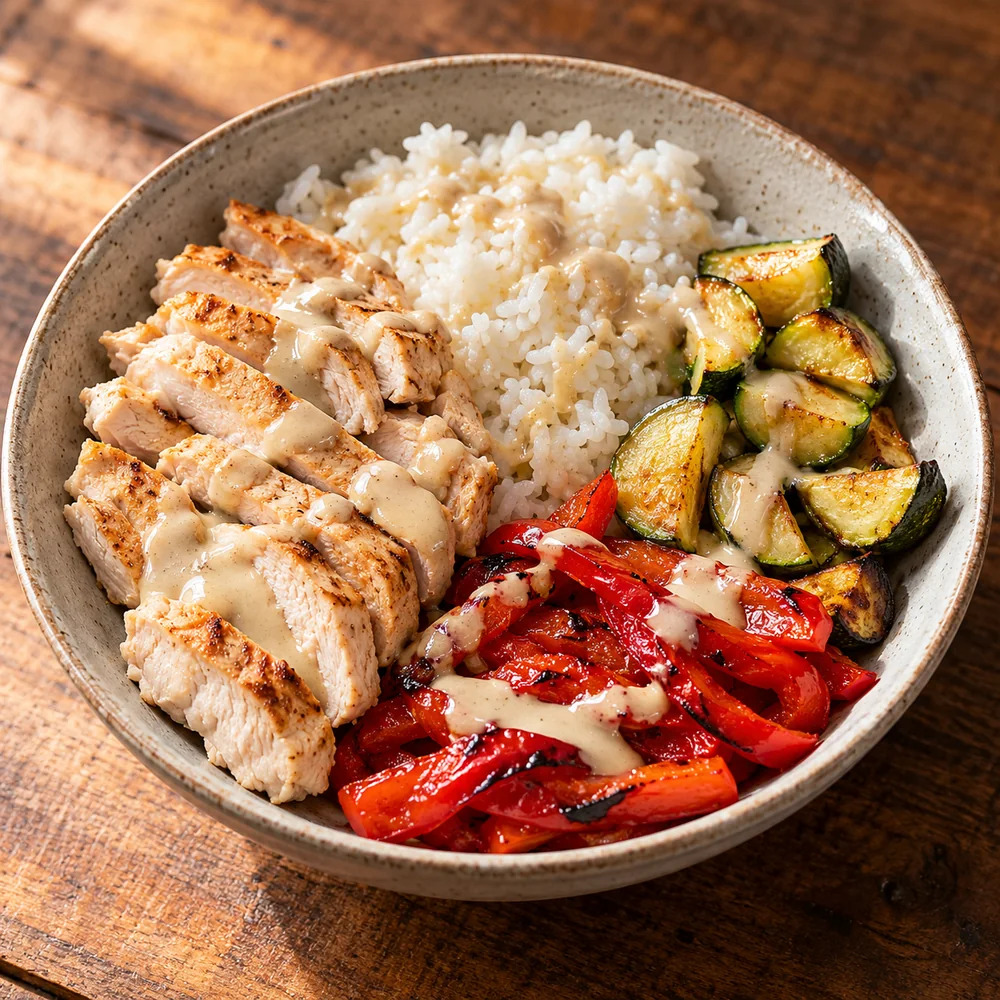 Tavuk & Sebze Tahini Soslu Bowl