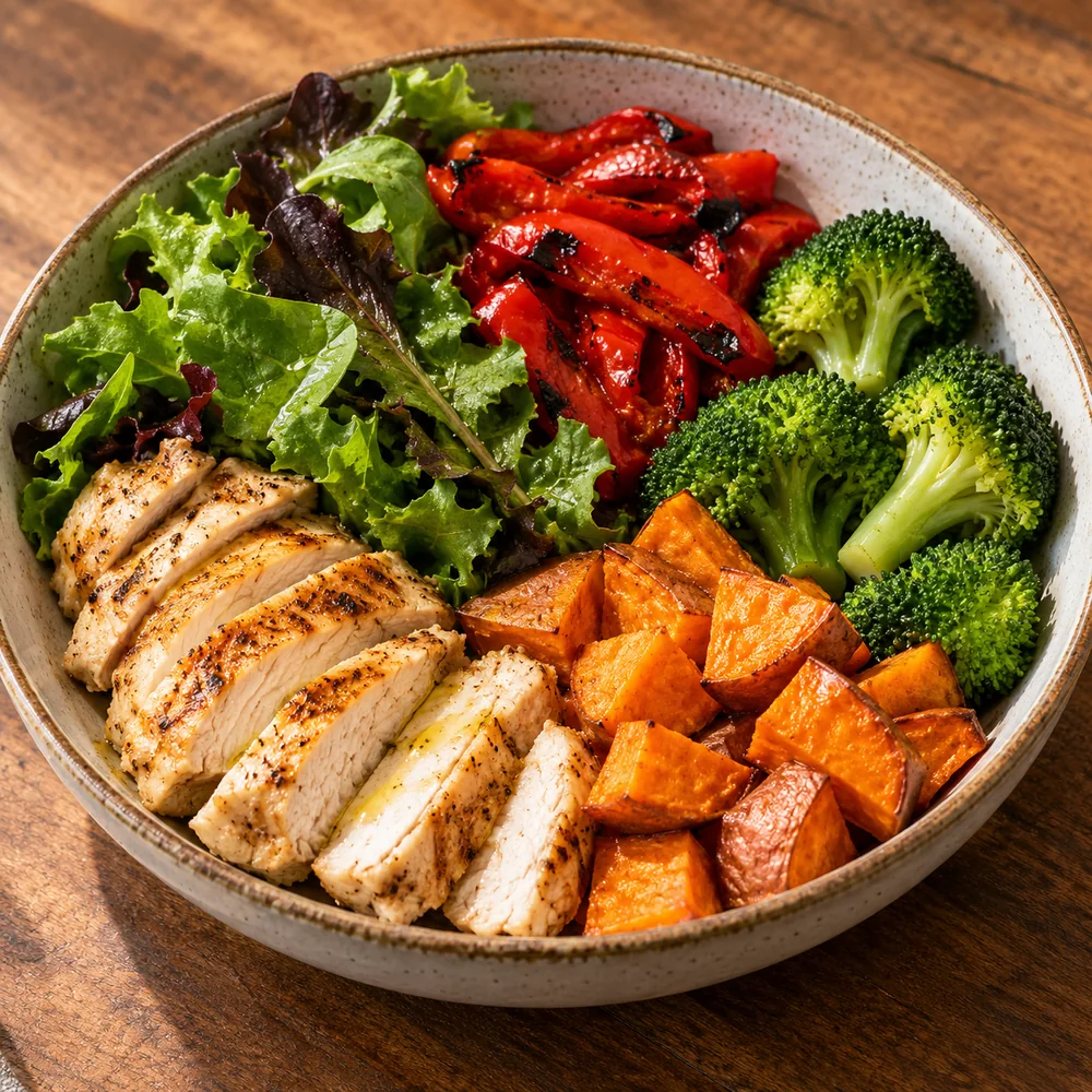 Tavuk & Tatlı Patates Köz Biberli Bowl