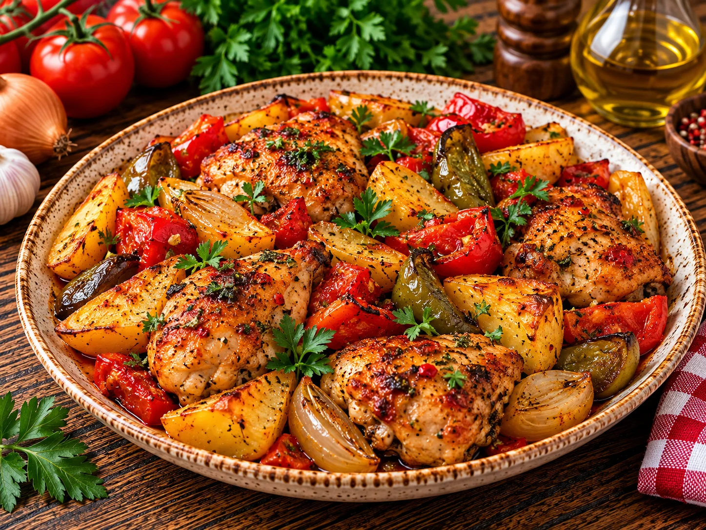 Fırında tavuk ve patates