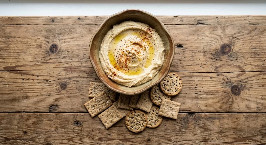 Humus ve tam tahıllı kraker