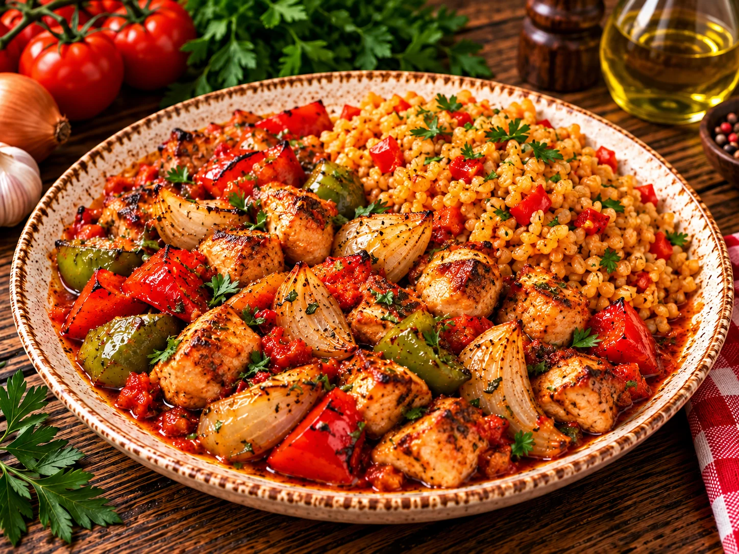 Izgara tavuklu bulgur kasesi
